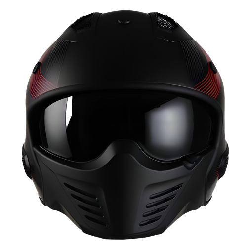 Bruzano Matt Black Red - Frontal